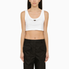 Prada Jersey Cropped Tank Top In White