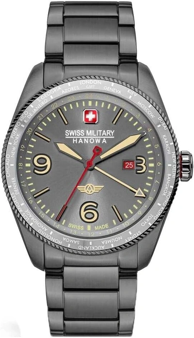 Pre-owned Swiss Military Hanowa Swiss Made Mens Watch City Hawk Gmt Dual Time Smwgh2100940