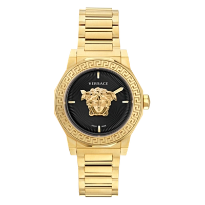 Pre-owned Versace Gold Womens Analogue Watch Medusa Deco Ve7b00623