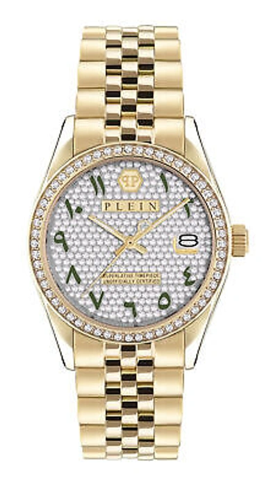 Pre-owned Philipp Plein Gold Womens Analogue Watch Date Superlative Pw2ba0223