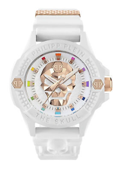 Pre-owned Philipp Plein White Mens Analogue Watch The $kull Ecoceramic Pwuba0123