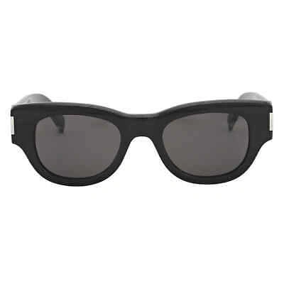 Pre-owned Saint Laurent Grey Square Ladies Sunglasses Sl 573 001 49 Sl 573 001 49 In Gray