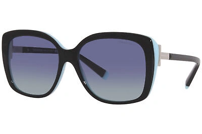 Pre-owned Tiffany & Co Tf4171 80559s Sunglasses Women's Black-tiffany Blue/blue Grad. 57mm