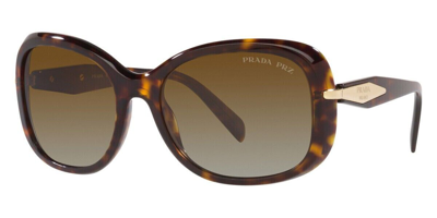 Pre-owned Prada Women's Fashion Pr04zsf 2au6e1 58 58mm Tortoise Sunglasses In Brown