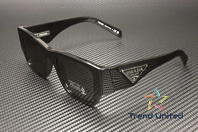 Pre-owned Prada Pr 10zs 1ab5s0 Black Dark Grey 54 Mm Men's Sunglasses In Gray