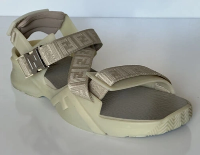 Pre-owned Fendi $895  Men's Ff Strapped Beige Sandals 11 Us/ 10 Uk Italy 7x1503