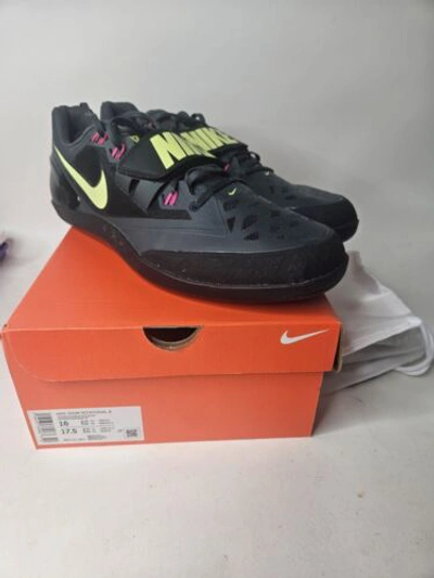 Pre-owned Nike Zoom Rotational 6 Mens Size 16 Black Throwing Shoes Shotput