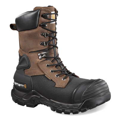 Pre-owned Carhartt Men's , Yukon Pac Wp Ins. 10 Composite Toe Boot Cmc1259 Brown Black Leat