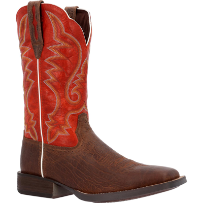 Pre-owned Durango ® Saddlebrook™ Acorn Crimson Western Boot In Red