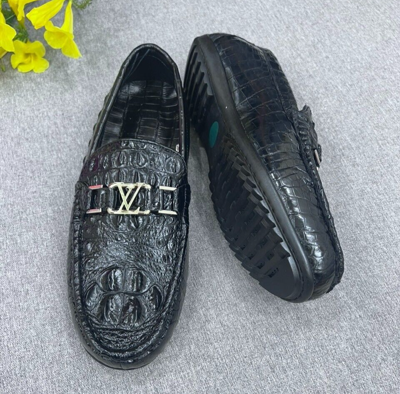 Pre-owned Handmade Men's Shoes Genuine Crocodile Alligator Skin Leather  Size Us13 - Eur48 In Brown