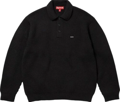 Pre-owned Supreme Small Box Polo Sweater Size L - Fw23 In Black
