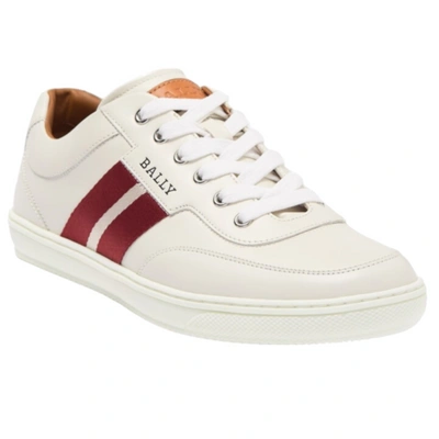 Pre-owned Bally Oriano Men's 6240315 White Leather Sneaker Msrp $560