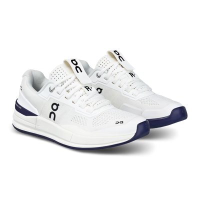 Pre-owned On The Roger Pro White Acai 48.98046 Speedboard Women's Tennis Shoes In White, Acai