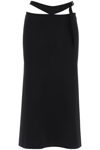 Attico Midi Skirt With Cut-out Waist In Black