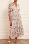 Needle & Thread Rose Powder Ruffle Ballerina Dress Moonshine 4 In Multi