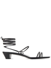 THE ROW GRAPHIC STRAP KITTEN HEEL LEATHER