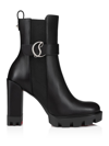 Christian Louboutin Cl Chelsea Lug Leather Ankle Boots 100 In Nero