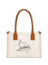 Christian Louboutin Nastroloubi Small Logo Canvas Tote Bag In Beige