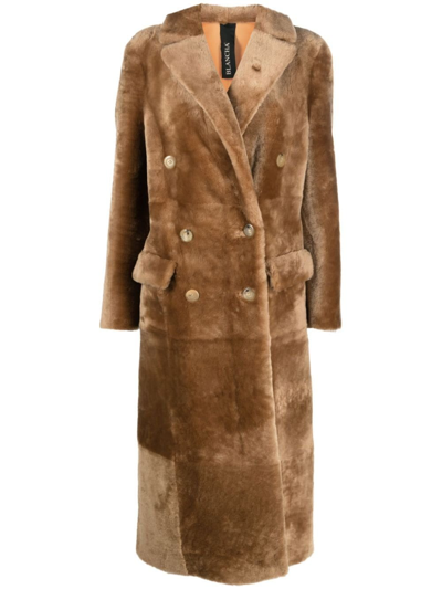 Blancha Double-breasted Reversible Coat In Brown
