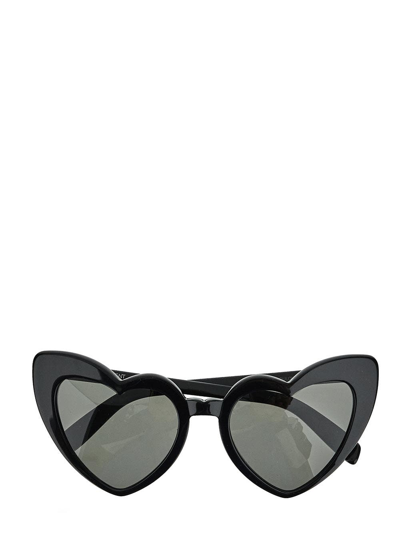 Saint Laurent Loulou Heart-shaped Acetate Sunglasses In Black