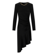ELISABETTA FRANCHI BLACK ASYMMETRIC DRESS WITH NECKLACE