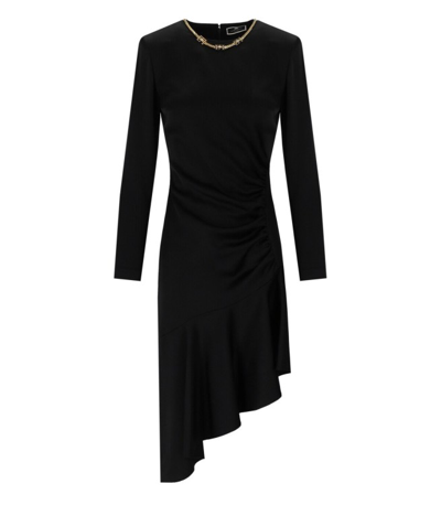 Elisabetta Franchi Asymmetric Dress In Black