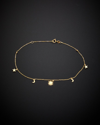 ITALIAN GOLD 14K ITALIAN GOLD SUN, MOON, & STAR CHARM ANKLET