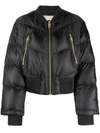 Michael Michael Kors Logo-patch Padded Jacket In Black