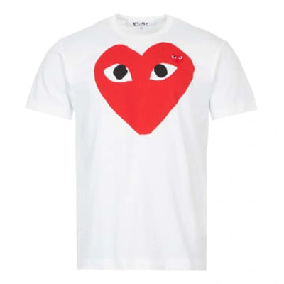 COMME DES GARÇONS PLAY LARGE DOUBLE HEART LOGO T-SHIRT