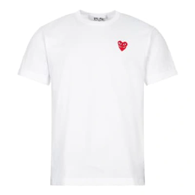 Comme Des Garçons Play Overlapping Heart T-shirt In White