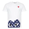 Comme Des Garçons Play Polka-dot Logo-print Cotton-jersey T-shirt In White