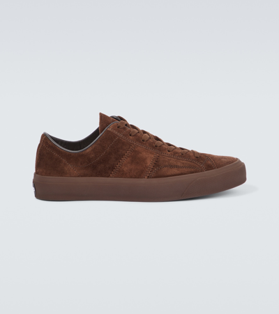 Tom Ford Cambridge Suede Trainers In Brown