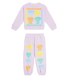 Stella Mccartney Printed Cotton Fleece Sweatshirt And Shorts Set In Purple