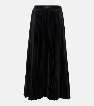 ALAÏA ALAÏA PLEATED CROC-EFFECT SATIN MIDI SKIRT