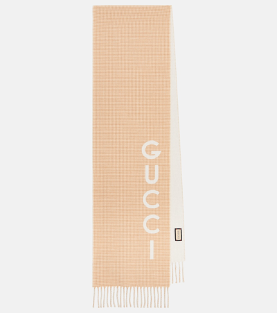 Gucci Jacquard Wool And Cashmere Scarf In Multicoloured