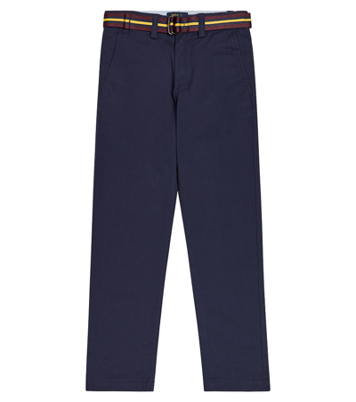 Polo Ralph Lauren Kids' Bedford Mid-rise Cotton Pants In Blue