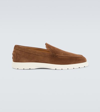 Tod's Suede Loafers In Brown