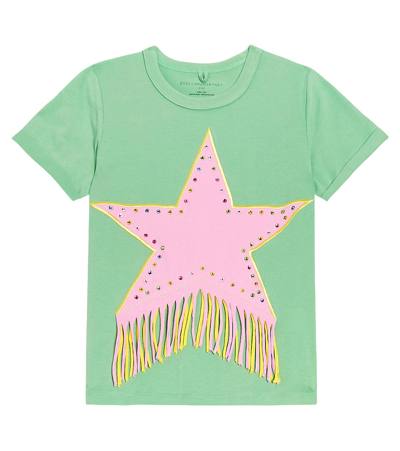 Stella Mccartney Kids' Embellished Cotton T-shirt In Multicoloured