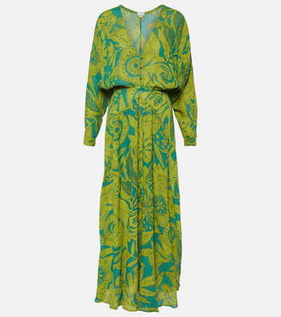 Poupette St Barth Ilona Printed Maxi Dress In Green