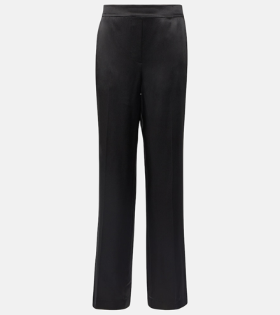 Joseph Tova Silk Satin Straight Pants In Black