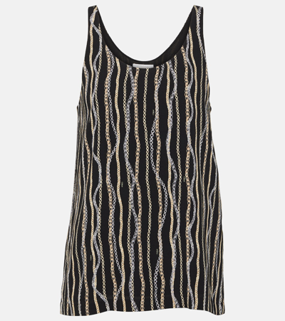 Chloé Printed Silk Tank Top In Multicoloured