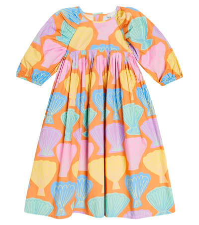 Stella Mccartney Kids' Printed Cotton Dress In Salmone/multicolor
