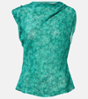 Isabel Marant Samia Silk-blend Top In Emerald