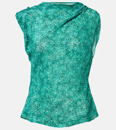 Isabel Marant Samia Silk-blend Top In Green