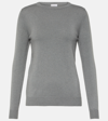 Brunello Cucinelli Embellished Cashmere Sweater In Gray