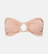 Alexandra Miro Carlotta Printed Bandeau Bikini Top In Pink