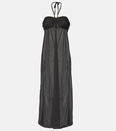 Melissa Odabash Mila Halterneck Knit Maxi Dress In Black