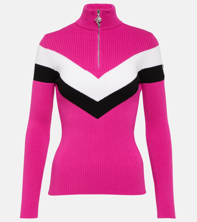 Pucci X Fusalp Striped Half-zip Ski Top In Purple