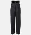 Alaïa High-rise Virgin Wool Straight Pants In Grey