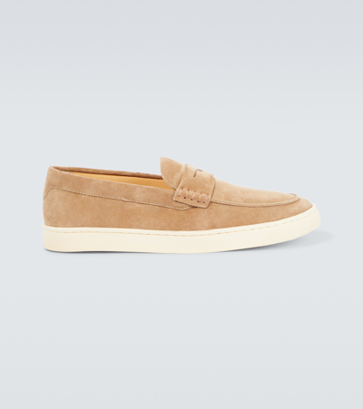 Brunello Cucinelli Man Loafers Sand Size 10.5 Leather In Brown